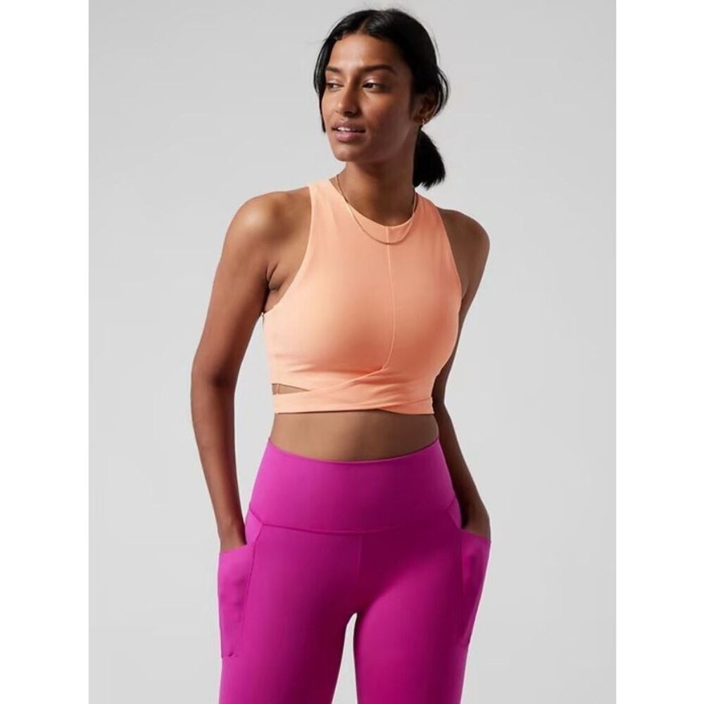 Athleta Peach High-Neck Cropped Tank